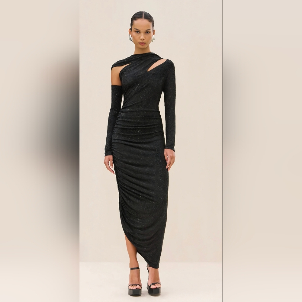 Cult Gaia Kumasi Gown in Black Large Womens Long Maxi Dress